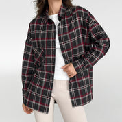 Flannel Shirt black "large burgundy and white check"