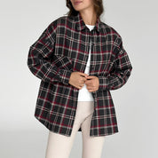 Flannel Shirt black "large burgundy and white check"