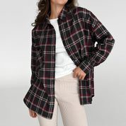 Flannel Shirt black "large burgundy and white check"
