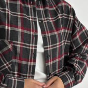 Flannel Shirt black "large burgundy and white check"