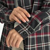 Flannel Shirt black "large burgundy and white check"