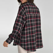 Flannel Shirt black "large burgundy and white check"