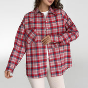 Flannel Shirt milky "small red and blue check"