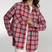 Flannel Shirt milky "small red and blue check"