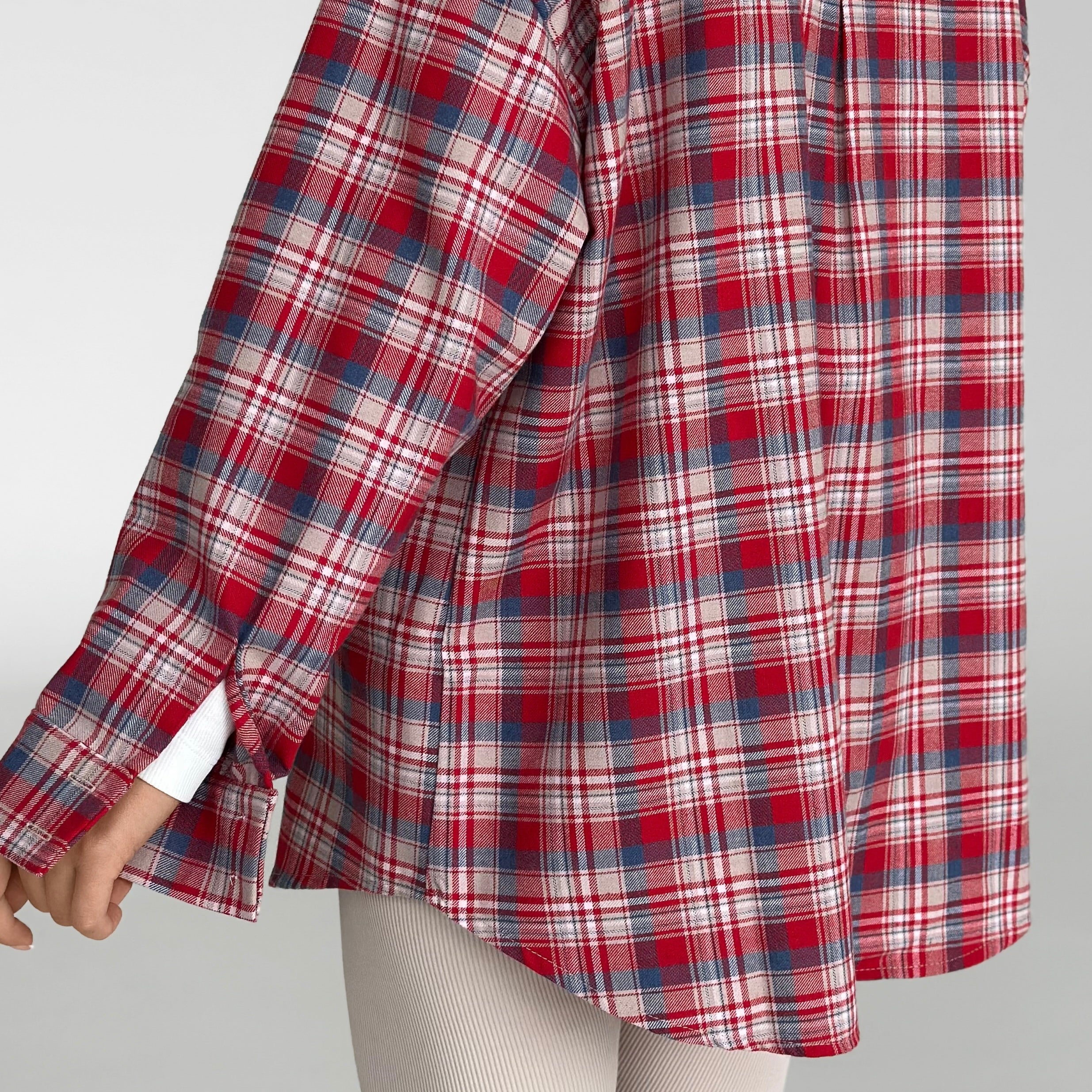 Flannel Shirt milky "small red and blue check"