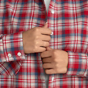 Flannel Shirt milky "small red and blue check"