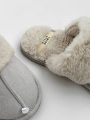 Women's slippers HS-LUX suede light gray