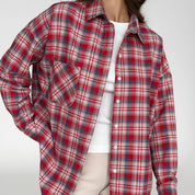 Flannel Shirt milky "small red and blue check"
