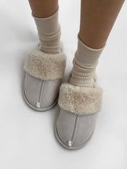 Women's slippers HS-LUX suede light gray
