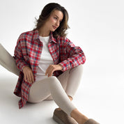 Flannel Shirt milky "small red and blue check"