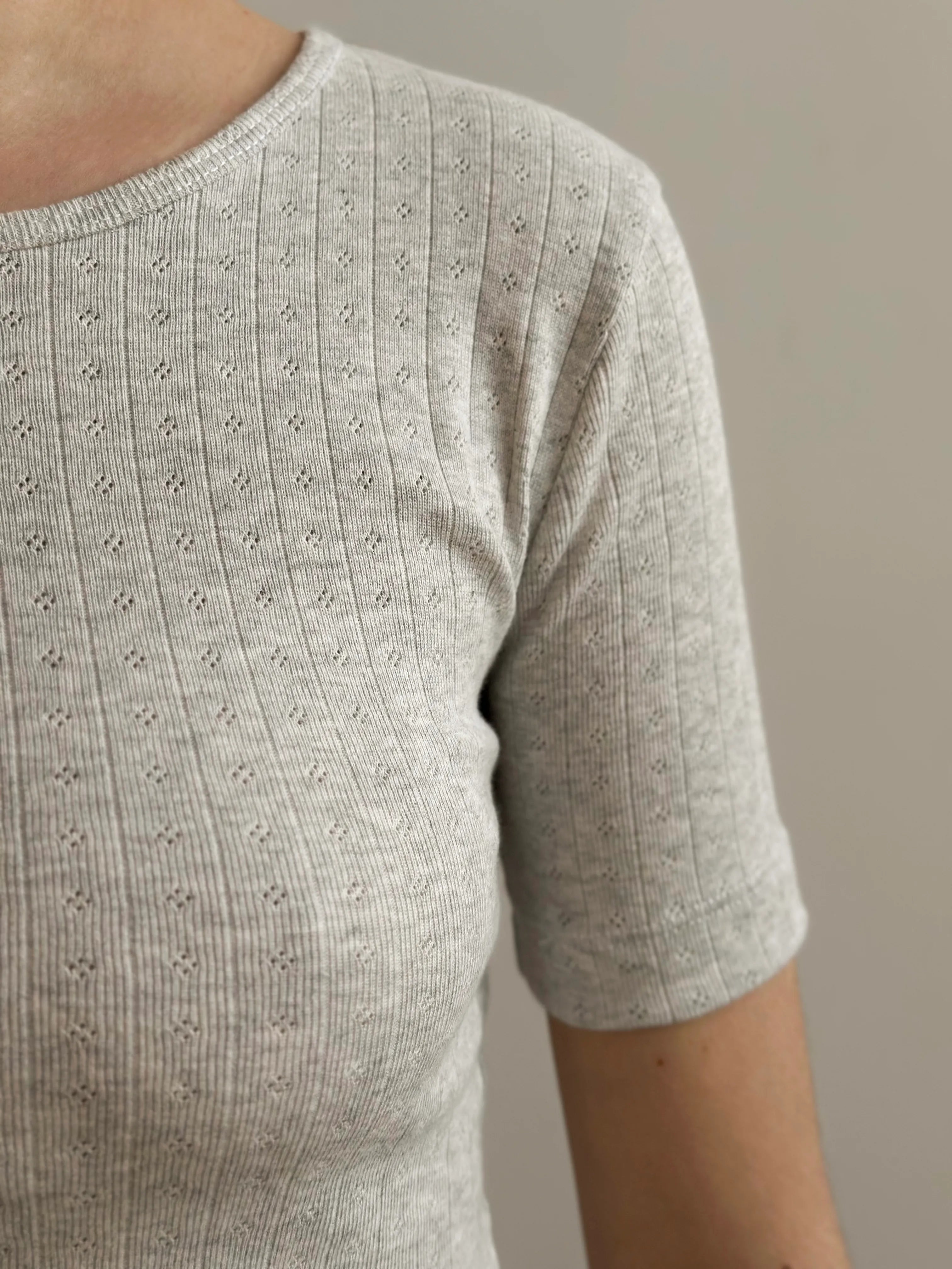 Light Gray Ribbed T-shirt