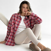 Flannel Shirt milky "small red and blue check"