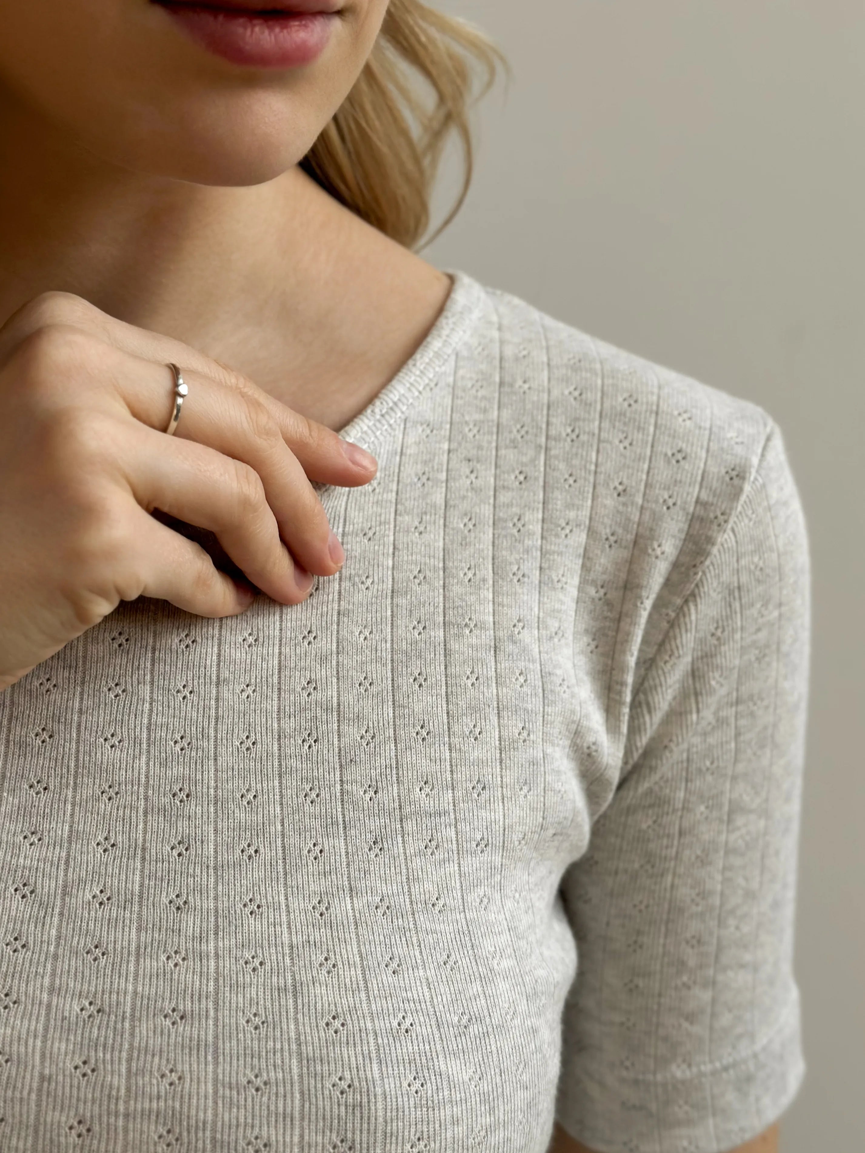 Light Gray Ribbed T-shirt