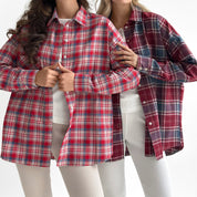 Flannel Shirt milky "small red and blue check"