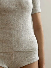 Light Gray Ribbed T-shirt