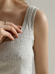 Ribbed top mini light gray