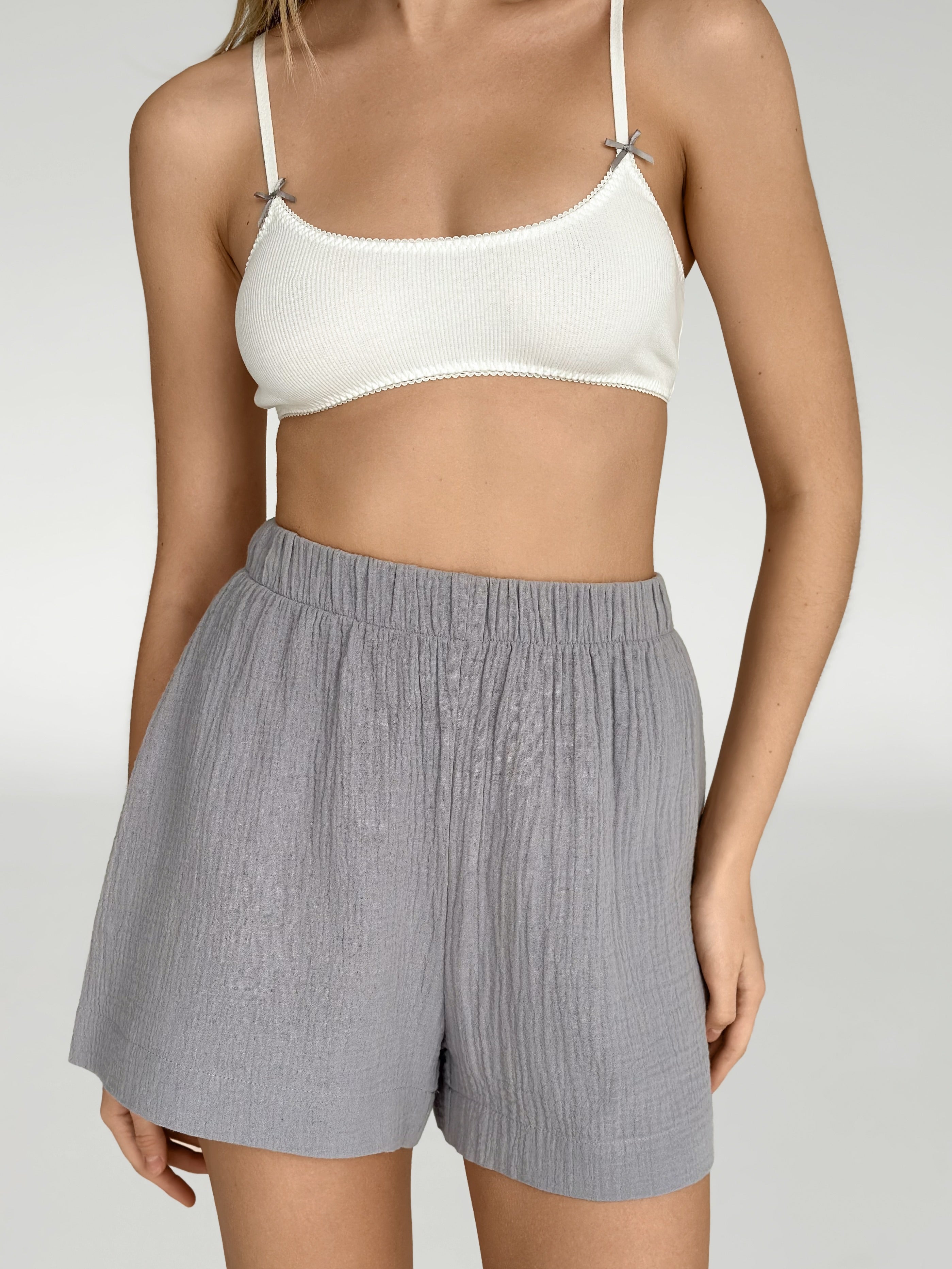 Muslin Shorts Mono gray 2-ply