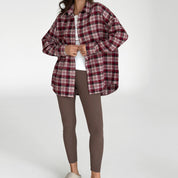 Flannel Shirt burgundy "small milky-black check"