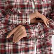 Flannel Shirt burgundy "small milky-black check"