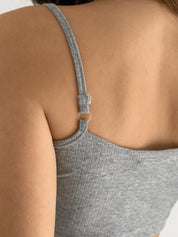 Ribbed strappy top anthracite