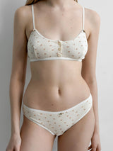Lingerie Top Milk with Rose Ribbed