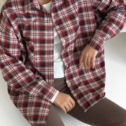 Flannel Shirt burgundy "small milky-black check"
