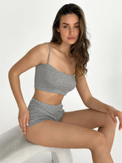 Ribbed strappy top anthracite