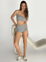 Ribana set Strappy top and Mini shorts anthracite