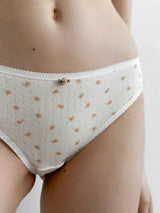 Lingerie Slips Milk with Rose Ribbed