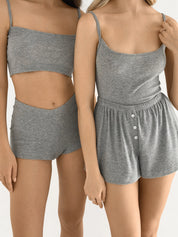Ribana set Strappy top and Mini shorts anthracite