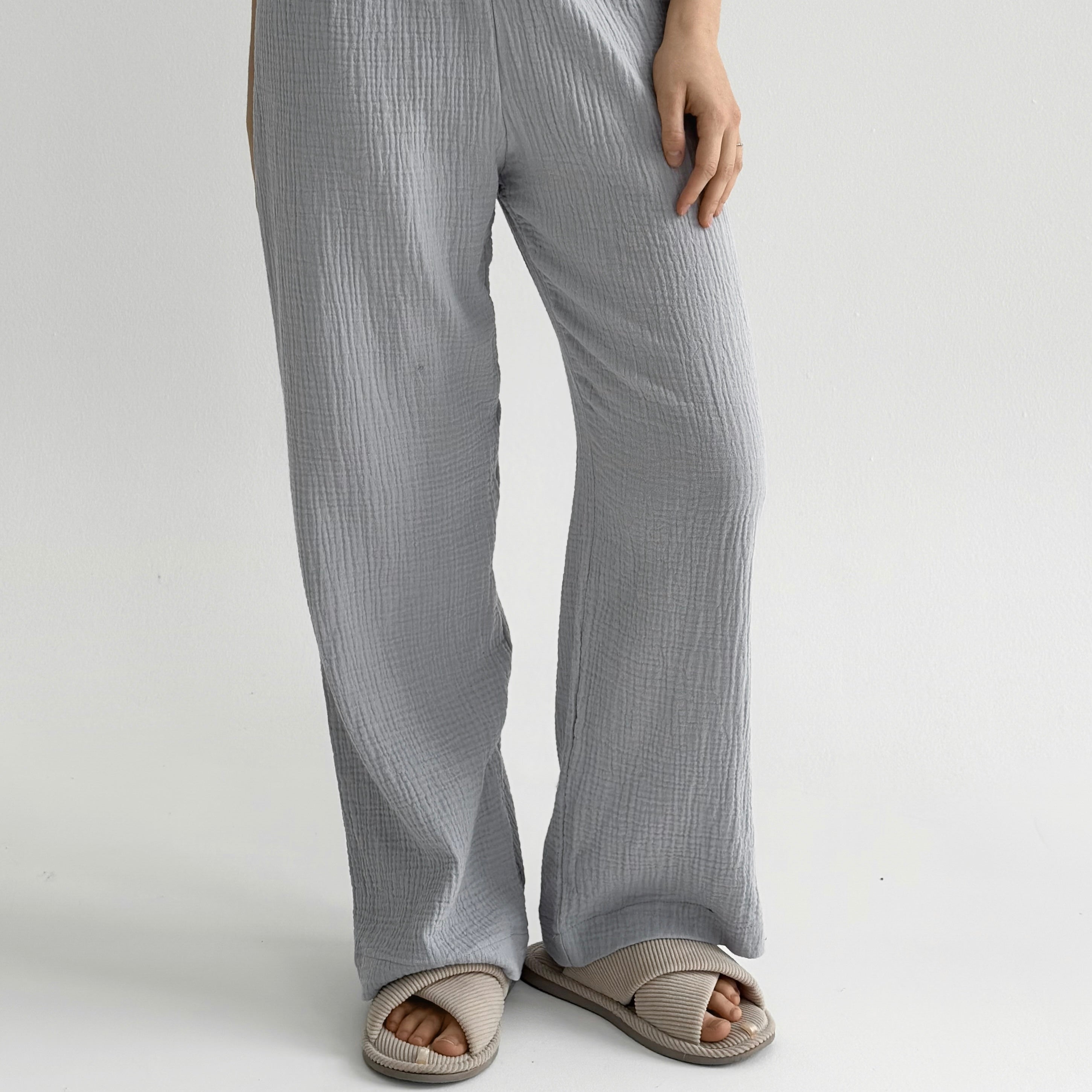 Muslin Pants Mono gray 2-ply.