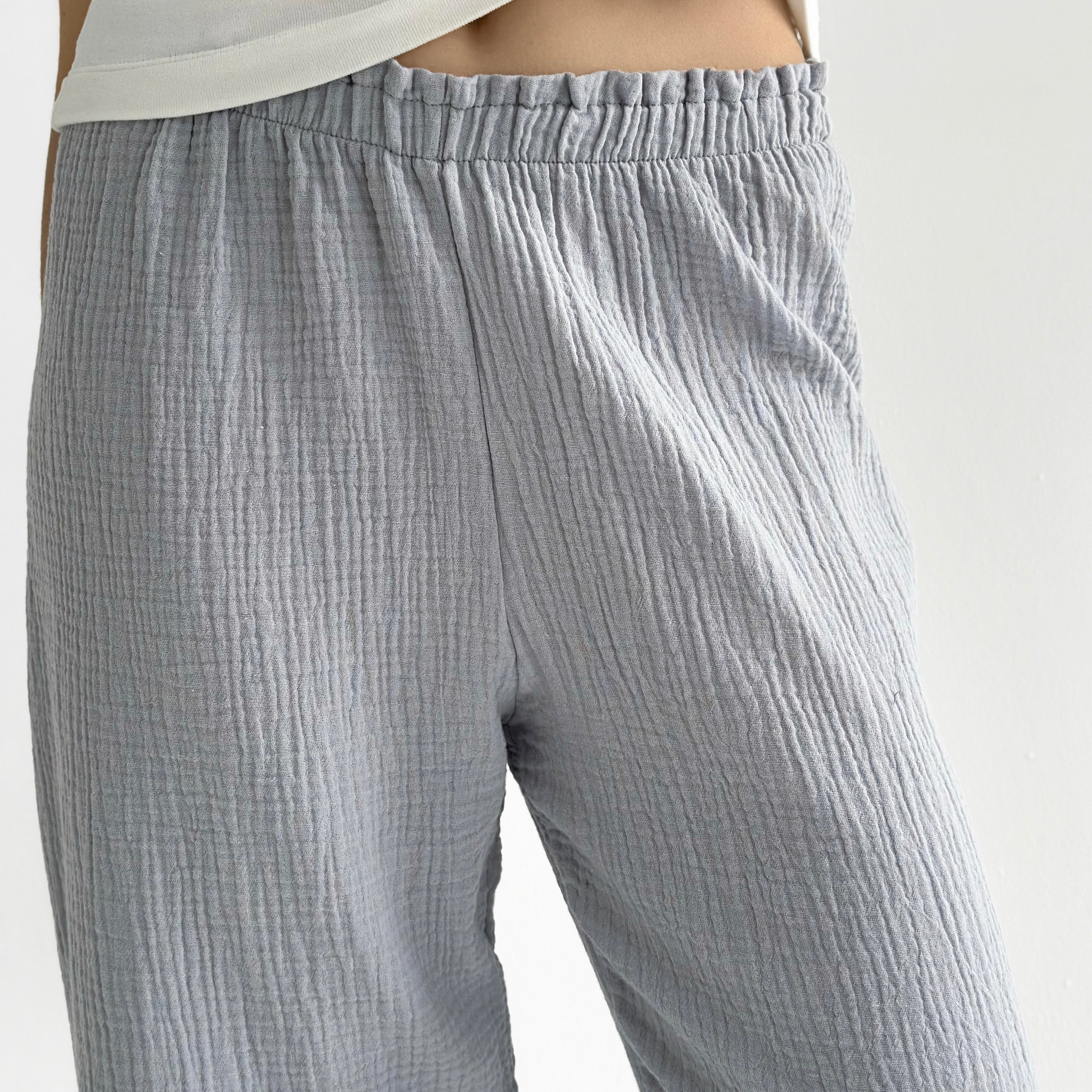 Muslin Pants Mono gray 2-ply.