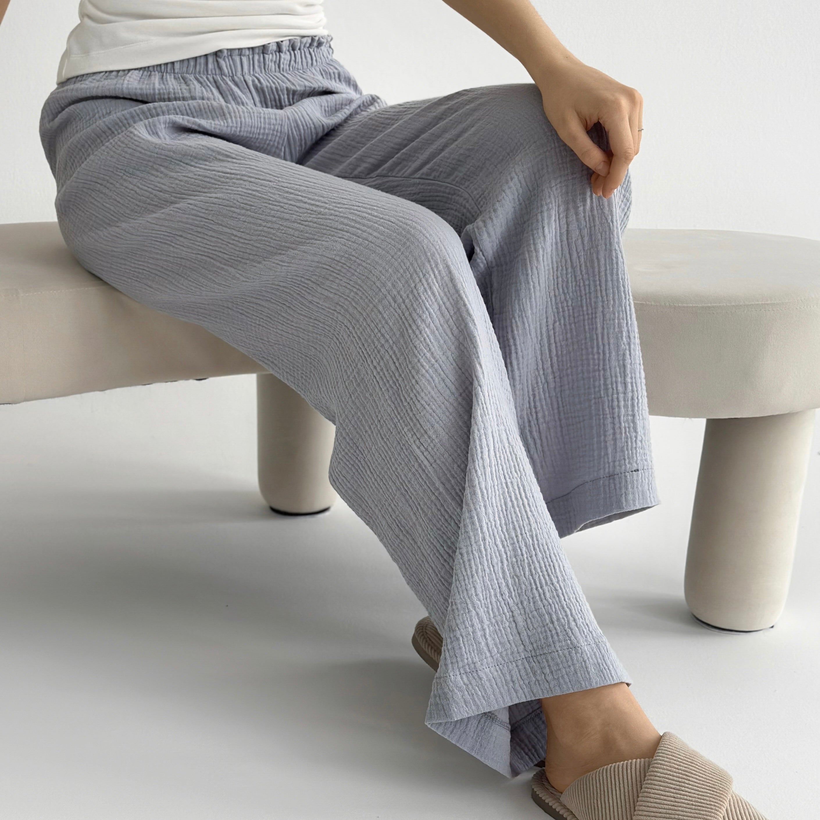 Muslin Pants Mono gray 2-ply.
