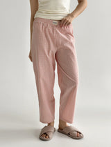 Pants plaid cotton BANANAS powder/milk