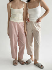 Pants plaid cotton BANANAS beige/milk