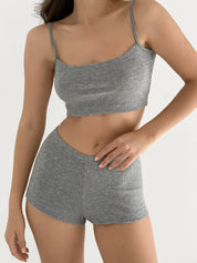 Ribbed strappy top anthracite