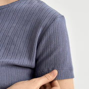 Ribbed T-shirt blue