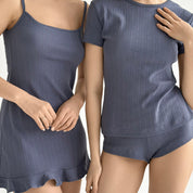 Ribbed T-shirt blue