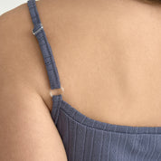 Ribbed strappy top blue