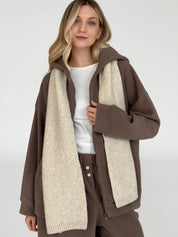 Knitted scarf beige melange