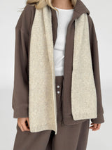 Knitted scarf beige melange