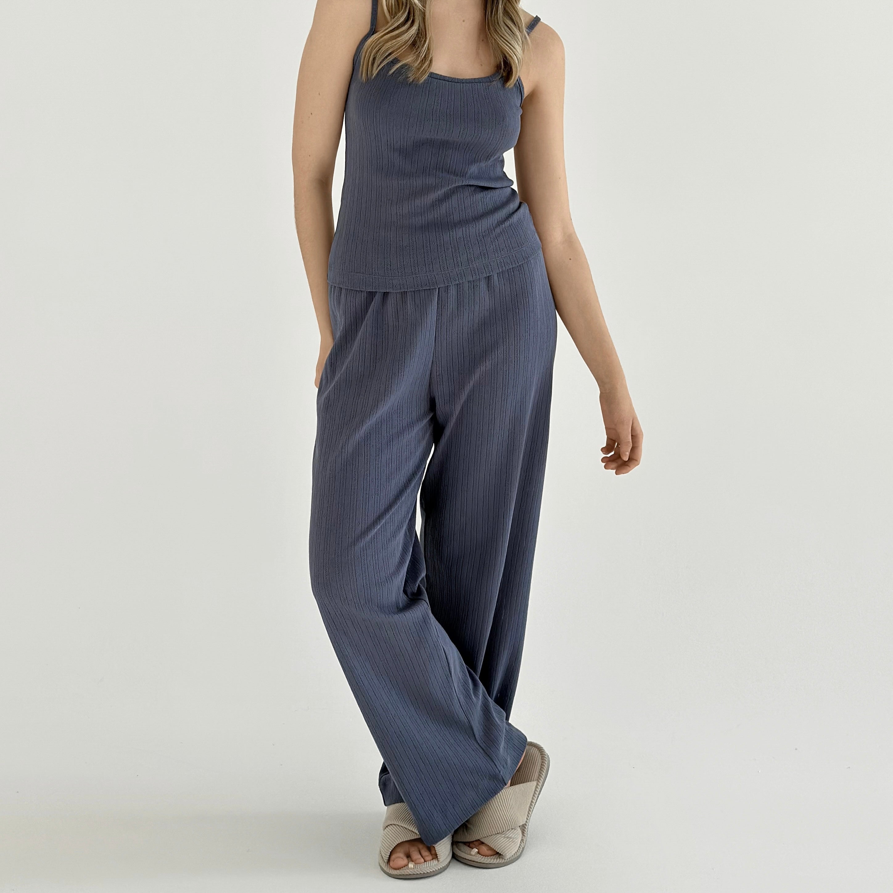 Ribbed tank top blue