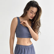 Ribbed mini top blue