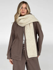Knitted scarf beige melange