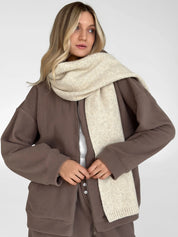 Knitted scarf beige melange
