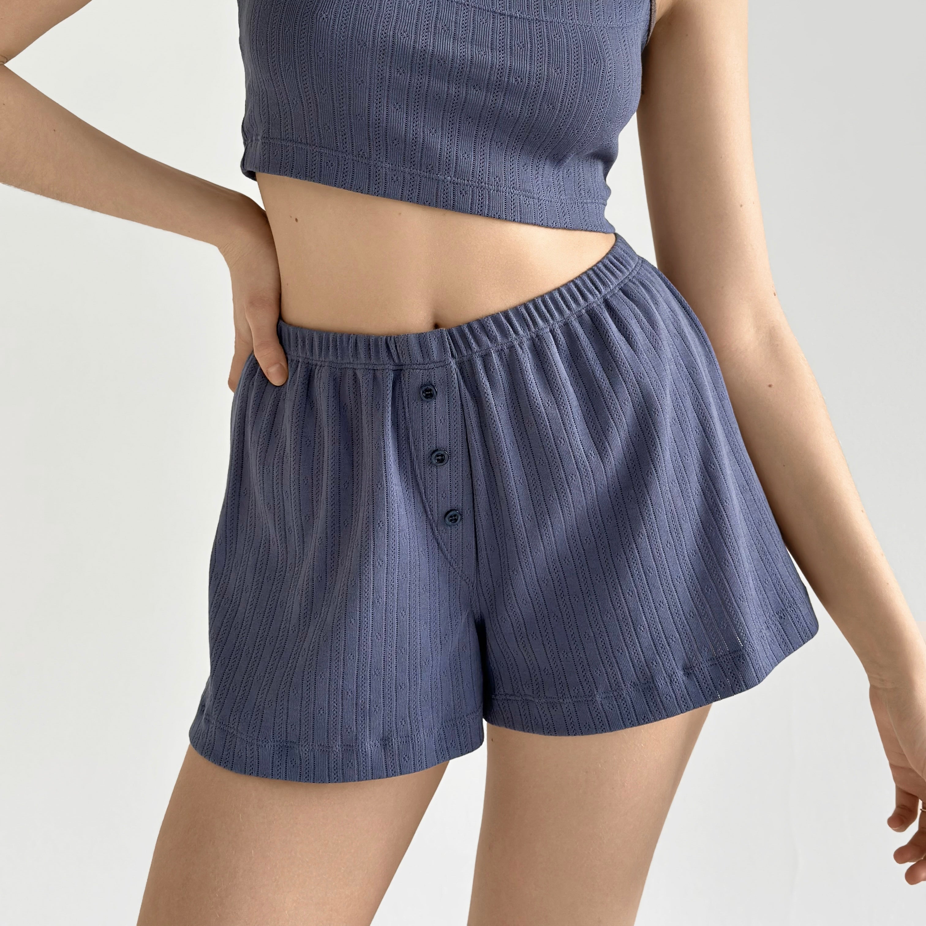 Ribana shorts with gusset blue