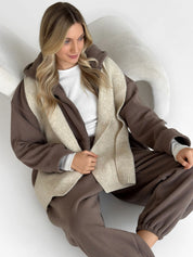 Knitted scarf beige melange