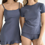 Ribbed T-shirt blue