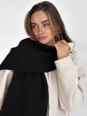 Black knitted scarf