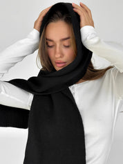 Black knitted scarf